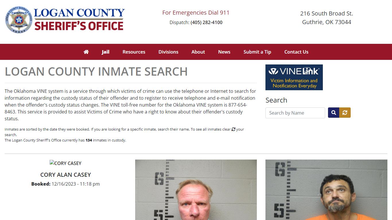 Inmate Search - Logan County Sheriff's Office